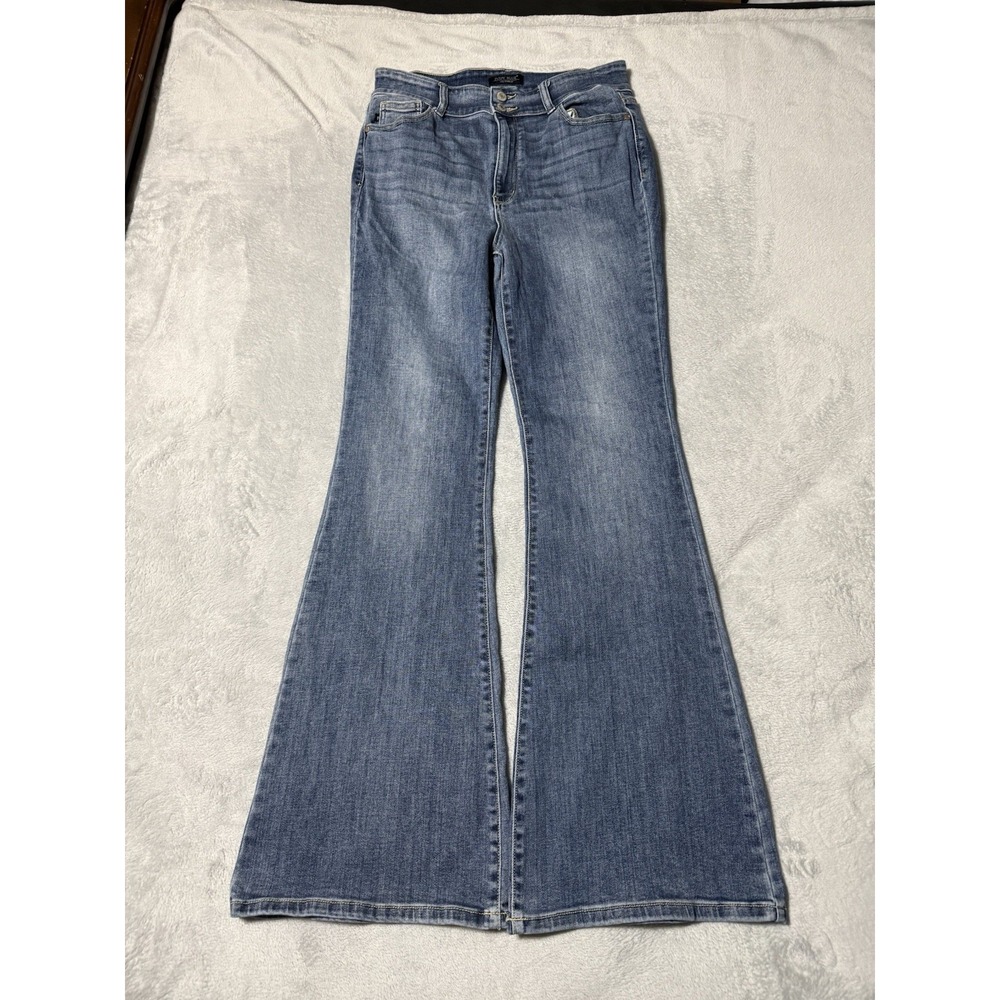 Judy Blue Womens 13 High Rise Flare Jeans Blue Medium Wash 31x32.5